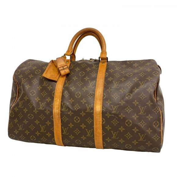 LOUIS VUITTON Brown Monogram Keepall 50 Boston Bag